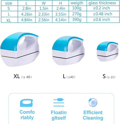 Magnetic Aquarium Fish Tank Glass Algae scrapers Glass Cleaner Scrubber Clean Brush [Floating,Scratch-Free,Non-Slip,magnetizing] XL