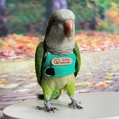 Bird Flight Harness Vest, Snap-Fastener Design Harness Vast, Parrot Flight Suit with Leash for Parakeets Budgies, Bird Flying Clothes with Rope and Handle for Outdoor Activities Training, Anti Bite
