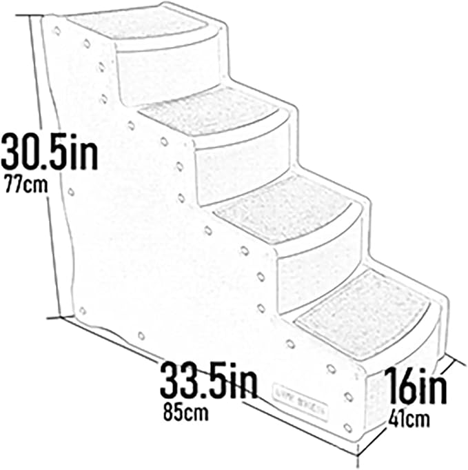 Pet Gear Pet Step IV Pet Stairs, Sand Dune | 4 Step, For Cats/Dogs, Removable Washable Carpet Treads, Supports 150 Pounds, No Tools Required
