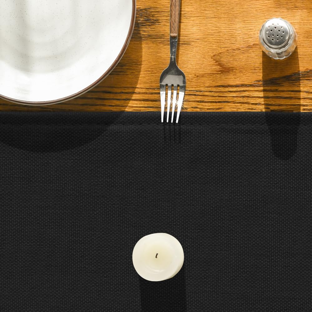 Artoid Mode Black Table Runner, Seasonal Halloween Washable Kitchen Dining Table Decoration for Home Party Decor 13x120 Inch