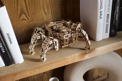 UGEARS Hexapod Explorer 3D Puzzle - Walking Robot Wooden Model Kits for Adults to Build - Self-Propelled 6-Legged Mechanical Crawler Craft Kit - 3D Wooden Puzzles for Adults