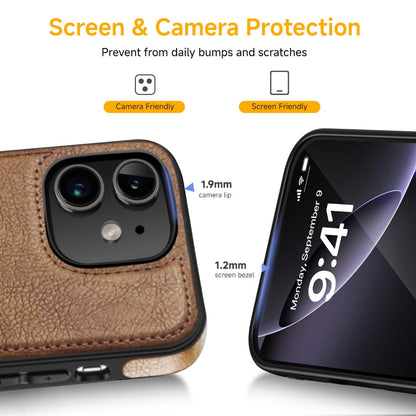 DOGODON Design Compatible with iPhone 11 Case Luxury Leather Business Vintage Slim Non-Slip Soft Grip Shockproof Protective Cover (2019) 6.1 Inch (Brown)