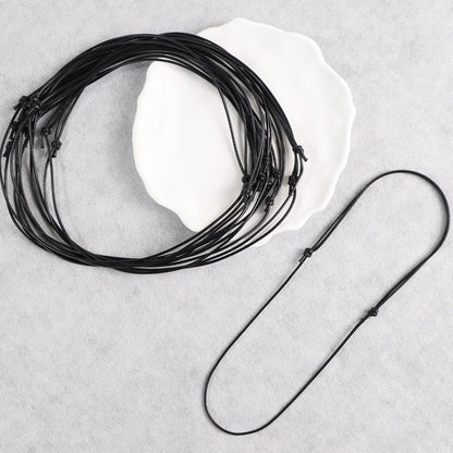 YJTSWDXY 100Pcs Black Necklace Cord Adjustable Knotted Rope Necklace Handmade Craft Choker for Women Men (Black)
