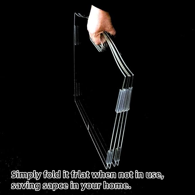 Clear Acrylic Dog Gate for Indoor Use – 4 Panel Pet Gate for Doorways, No Drilling, Foldable Dog Barrier,Foldable Doggy Cat Fence with Support Feet for Home, Stairs, and Puppy Playpen