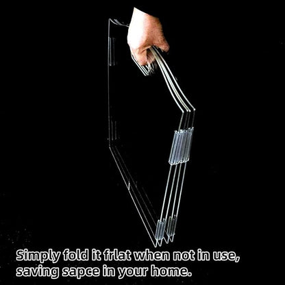 Clear Acrylic Dog Gate for Indoor Use – 4 Panel Pet Gate for Doorways, No Drilling, Foldable Dog Barrier,Foldable Doggy Cat Fence with Support Feet for Home, Stairs, and Puppy Playpen