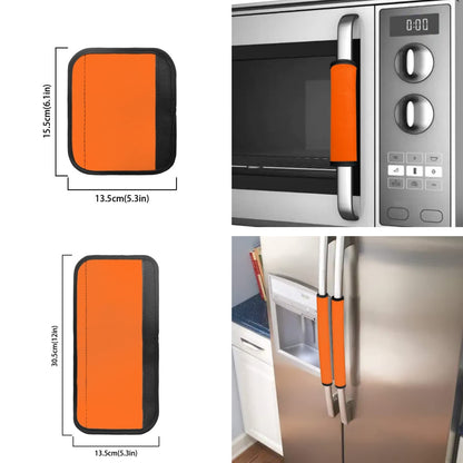 Coldinair Orange Refrigerator Door Handle Covers Set of 8,Keep Your Kitchen Appliance Clean from Fingertips,Drips,Food Stains for Fridge Oven Dishwashers