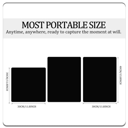 MDAOCRY Black Velvet Photo Backdrop Boards for Product Photography, 3PCS Double-Sided Black and White Background with T-Stands, Flat Lay Tabletop Backdrop for Jewelry, Cosmetics, 15.8 x 11.8 Inch