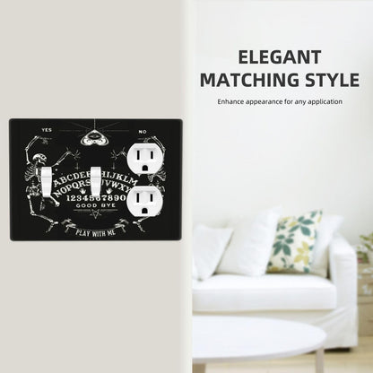 Gothic Skull Mysterious Skeleton 3 Gang Combination 2 Toggle 1 Duplex Receptacle Outlet Covers Light Switch Cover Combo Wallplate Decorative Faceplate