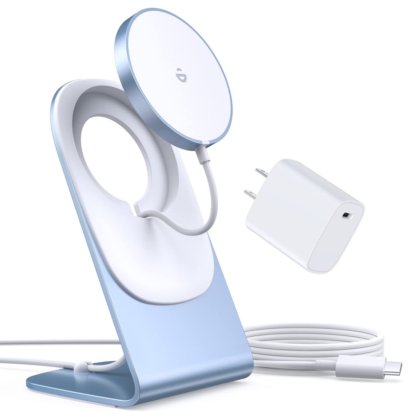 Magnetic Wireless Charger for iPhone 17/16/15/14/13/12 - Mag Charger+20W USB C Adapter, Fast Wireless Charging Stand/Pad with 5ft USB-C Cable for iPhone 17/16/15/14/13/12 Pro Max Plus Mini Air, Airpod