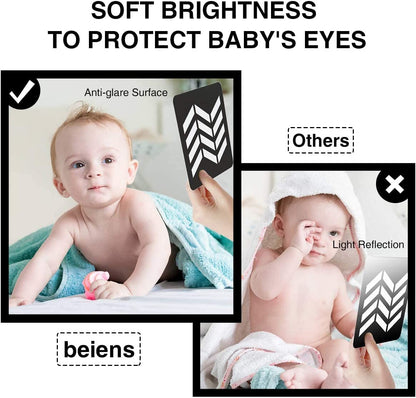 beiens High Contrast Baby Flashcards, Black White Color Newborn Brain Development Toys, Visual Stimulation Learning Activity Cards, Educational Infants Gift (Black & White(for 0-3 Months))