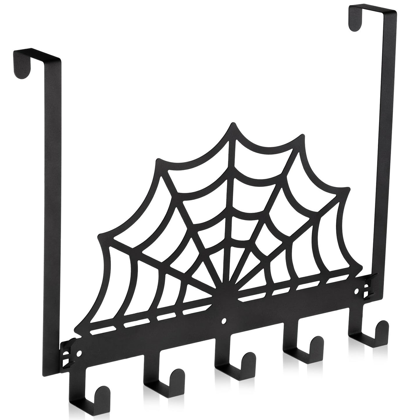 Reallnaive Cobweb Over The Door Hooks Christmas Gothic Bathroom Decor Creepy Hanger Wall Mount Rack Holder for Towel, Hat, Coat, Cloth, Keychain, Bag, Home Organizer
