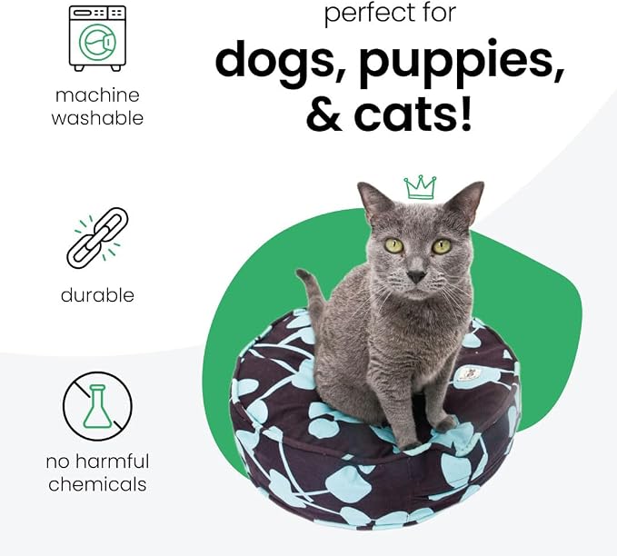 Molly Mutt Petite Dog Duvet Cover - Round - Your Hand in Mine Print - Measures 20’’ x 4’’ - 100% Cotton - Durable - Breathable - Sustainable - Machine Washable Dog Bed Cover - Pre-Shrunk
