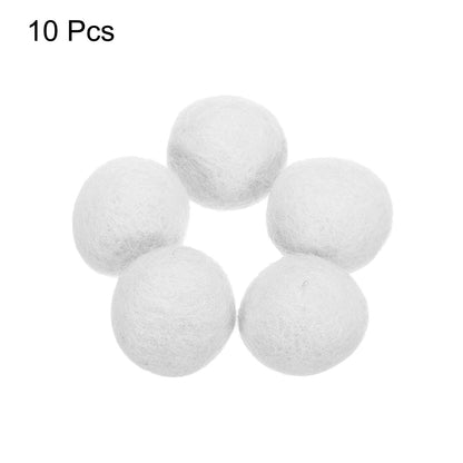 PATIKIL Wool Felt Balls Beads Wool Felting Pom 3.1cm 31mm White for Home Crafts Handcrafts Project DIY Pack of 10