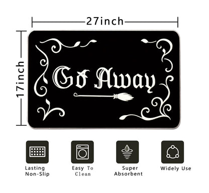QIONG MENG Halloween Door Mat Rug Go Away Decorative Glow in The Dark Doormats Luminous Entrance Rugs Floor Front Mats for Luminous Farmhouse Home Kitchen Decor 17 x 27 Inch