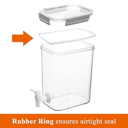 Elsjoy 1.2 Gallon Plastic Drink Dispenser with Spigot, Cold Beverage Dispenser Fridge Drink Container for Iced Tea, Lemonade, Coffee
