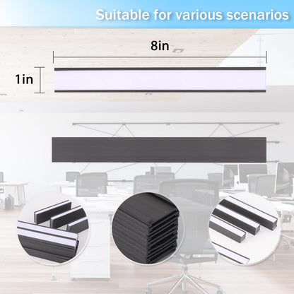 Eeoyu Magnetic Label Holders with Magnets Magnetic Data Card Holders with Clear Plastic Protectors for Metal Shelf, Whiteboard, Set of 50 (1 x 8 Inch)