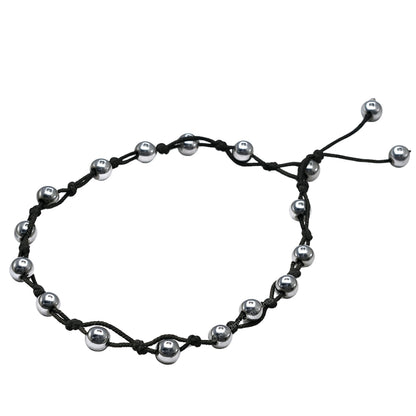 Amazing Gemstone Silver Hematite Anklet Ankle Bracelets for Women - Waterproof Beaded Healing Crystal Anklets, Plus Size Chakra Gemstone Bead Anklet (Stretchy Adjustable - Hand Knotted)