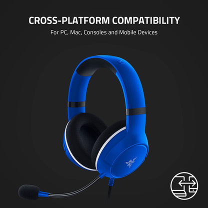Razer Kaira X Wired Headset for Xbox Series X|S, Xbox One, PC, Mac & Mobile Devices: Triforce 50mm Drivers - HyperClear Cardioid Mic - Memory Foam Ear Cushions - On-Headset Controls - Shock Blue
