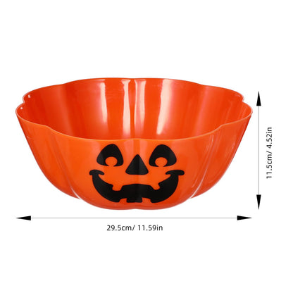 Amosfun Halloween Fruit Salad Bowl Orange Pumpkin Candy Tray Multipurpose Large Capacity Party Snack Holder 11.6 X 11.6 X 4.5 Inch