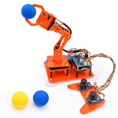 Adeept 5-DOF Robotic Arm Kit Compatible with Raspberry Pi 4 B 3 B+ B A+, Programmable DIY Coding STEM Educational 5 Axis Robot Arm with Python Code and Tutorials(PDF) - Orange