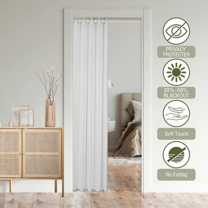 Cute Cat Door Curtain Autumn Maple Leaves Tree Doorway Curtain Wild Butterfly Darkening Blackout Curtain Blue Night Moon Drape for Bedroom Privacy 1 Panel 34" W X 80" L