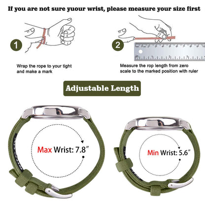Ritche Christmas Gift 20mm Vintage Canvas Wristbands Watch Bands Replacement Quick Release Watch Straps for Men, White Elephant Gifts, Stocking Stuffers for Men, Father's Day gifts