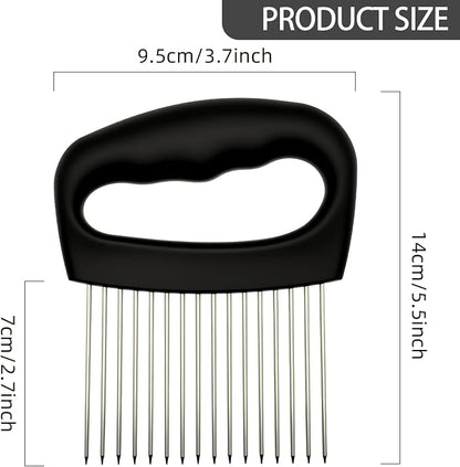 Extra-Large Onion Holder for Slicing, Onion Cutter Vegetable Chopper, Extra-Large Tomato Slicer with 16 Long Needles, Stainless Steel Tomato Potato Slicer, Meat and Food Slicing