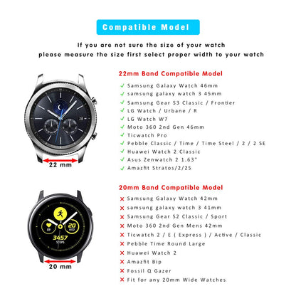 Leotop Compatible with Samsung Galaxy Watch 46mm/Gear S3 Frontier/Galaxy Watch 3 45mm /Classic Strap, 22mm Replacement Genuine Leather Cuff Band with Stainless Steel Buckle for Men Women (Coffe)