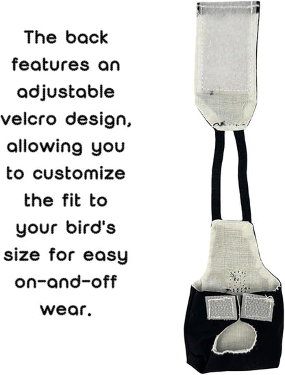 Bird Diaper Flight Suit, Cute Cosplay Parrot Clothes, Easy-to-Wear Washable Nappy, Durable Metal Ring Harness for Cockatiel, Conure, African Grey, Parakeet Outdoor Flying (Without Leash,M)