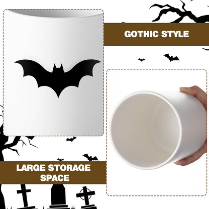 Sawysine Gothic Bat Ceramic Utensil Holder Christmas Kitchen Crock Storage Accessories Decoration for Home Farmhouse Kitchen Countertop Storage Organizer Container Gifts