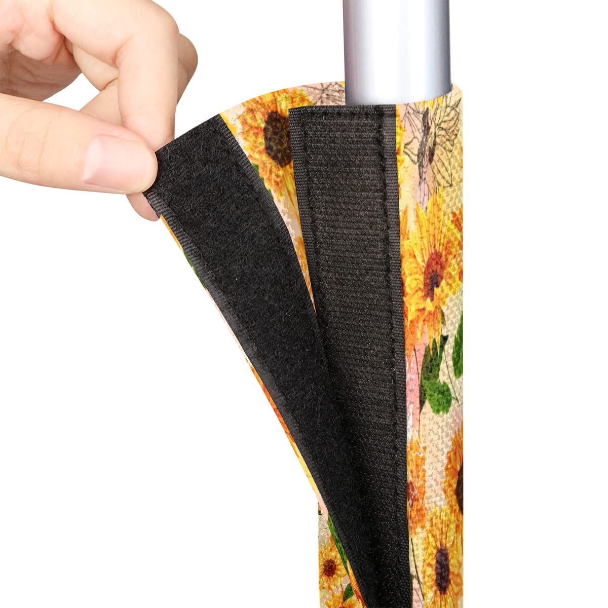 Pardick Refrigerator Door Handle Covers Set of 2 Sunflower Flower Floral Washable Fridge Dishwasher Mocrowave Oven Door Decor Protector Handle Cover Keep Your Kitchen Appliance Clean from Food Stains