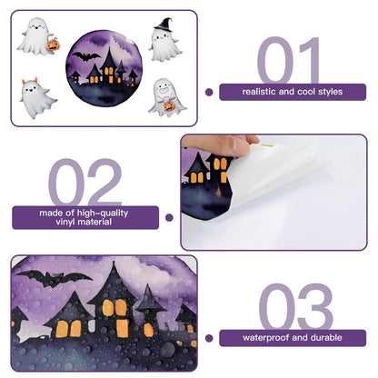 TOARTI Halloween Glow in The Dark Window Decal Halloween Luminous Ghost Wall Clings Haunted House Bat Pumpkin Night Glow Decals Scary Halloween Theme Party Decor