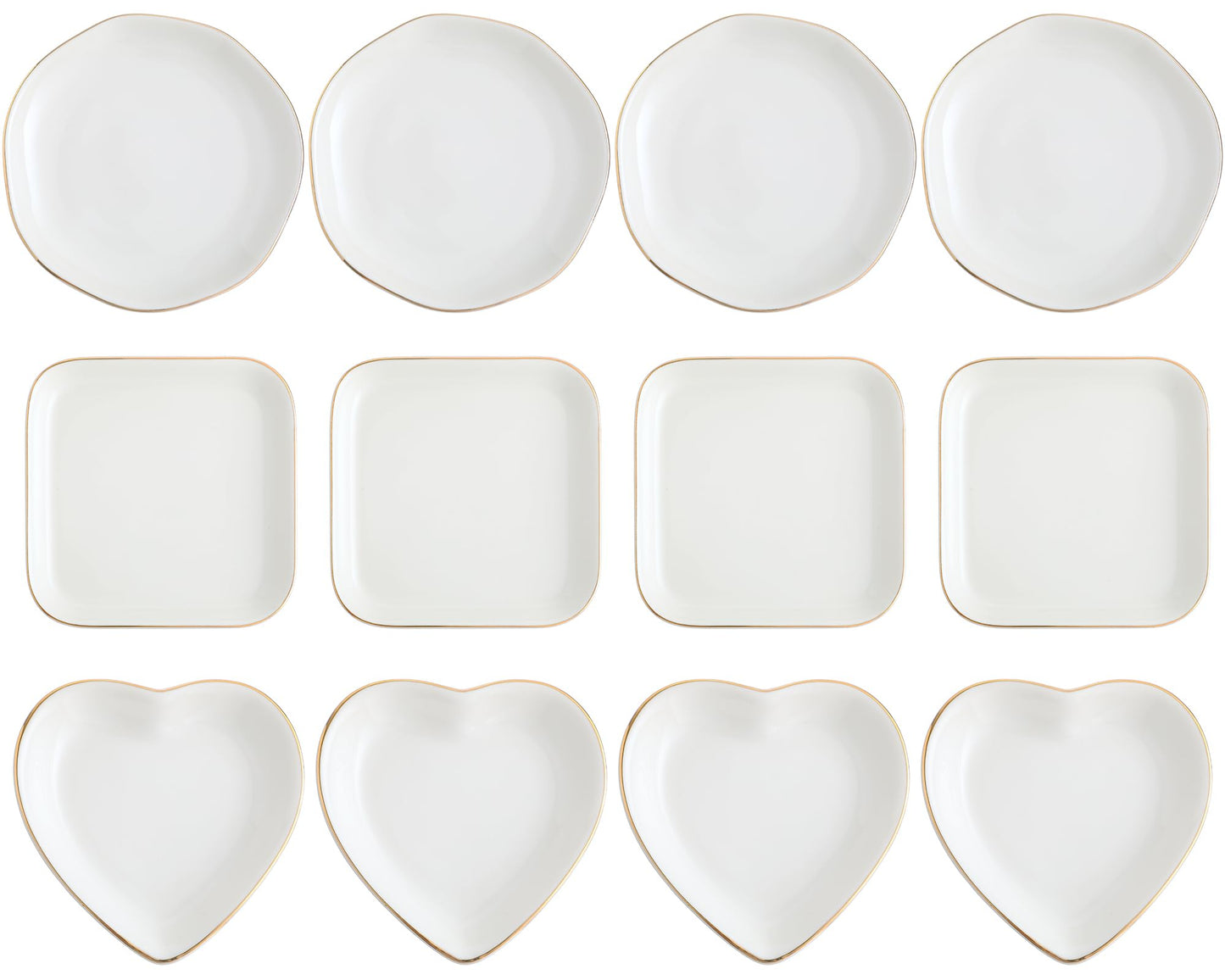 Shappy 12 Pcs Ceramic Jewelry Tray 4.5 in Ring Dish Bulk Decorative Trinket Dish for Bridal Shower Weddings Birthdays Gifts