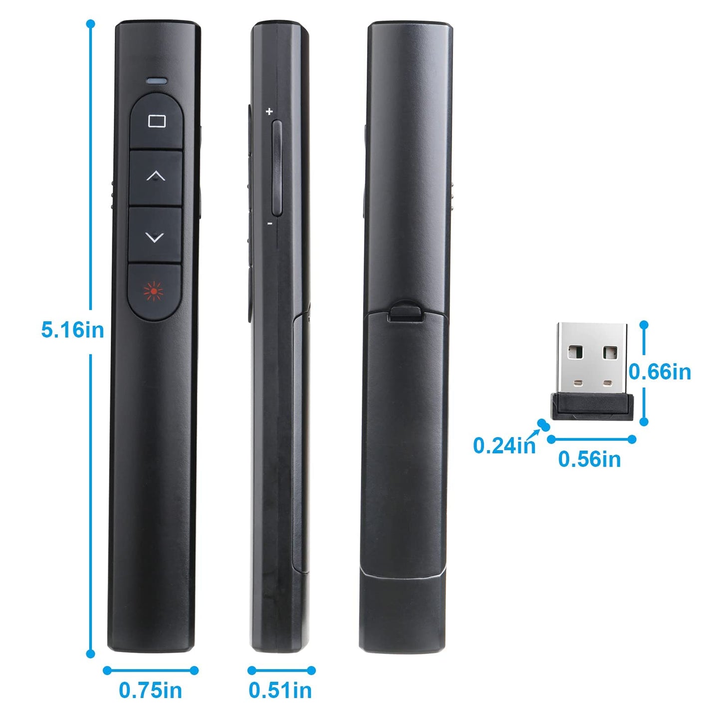 (2 Units) Wireless Presenter Remote, Presentation Clicker with Hyperlink & Volume Remote Control PowerPoint Office Presentation Clicker for Keynote/PPT/Mac/PC/Laptop