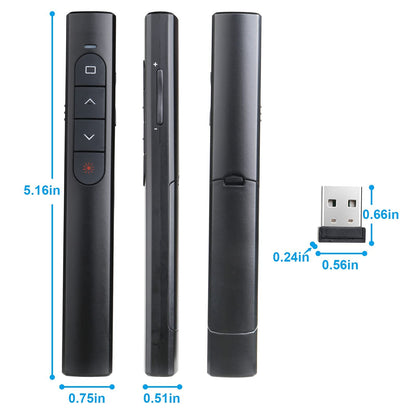 (2 Units) Wireless Presenter Remote, Presentation Clicker with Hyperlink & Volume Remote Control PowerPoint Office Presentation Clicker for Keynote/PPT/Mac/PC/Laptop