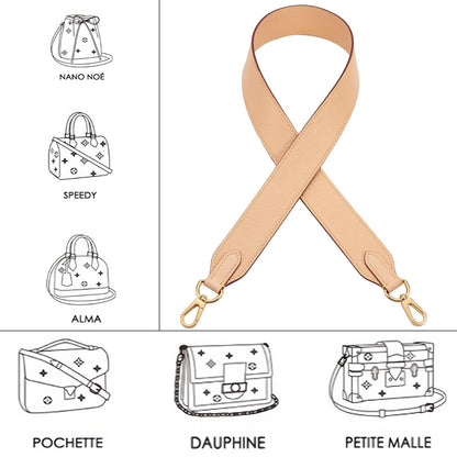 STBL Vachetta Leather Wide Straps Crossbody Replacement Bag Shoulder Strap for Neverful Graceful Speedy25 30 35 Tote Handbag Wide Shoulder Straps & DIY Leather Purse Strap (Beige)