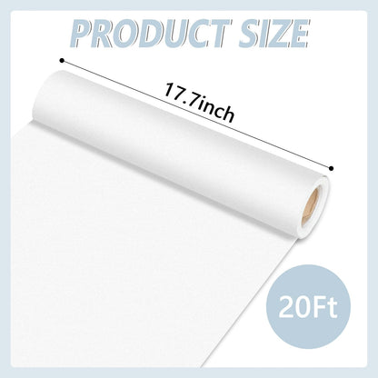 Qyeahkj White Bulletin Board Paper Roll White Bulletin Board Background Paper Fade Resistant Classroom Decoration Poster Art Craft Home Wall Education Decoration Supplies 17.7in x 20ft
