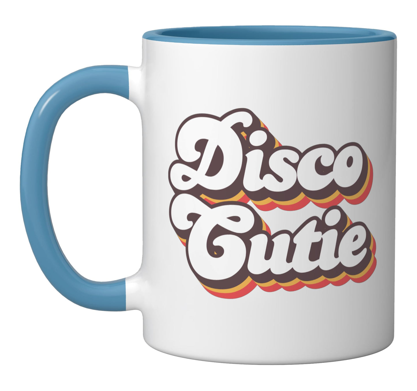 Roller Disco Outfit 70s Costume For Women Ceramic Mug, Blue/White