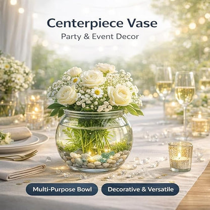Mini Plastic Fish Bowl, Small Decorative Fish Bowl with Glass-Like Clarity, Unbreakable Acrylic Fish Bowl for Tabletop Decor, Parties, Events & Light Aquatic Use