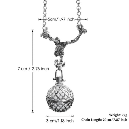 TECHPLUS Skeleton Car Rear View Mirror Hanging Charm - Aromatherapy Pendant Car Accessories,Skull Ornament Essential Oil Diffuser, for Halloween&Daily Use