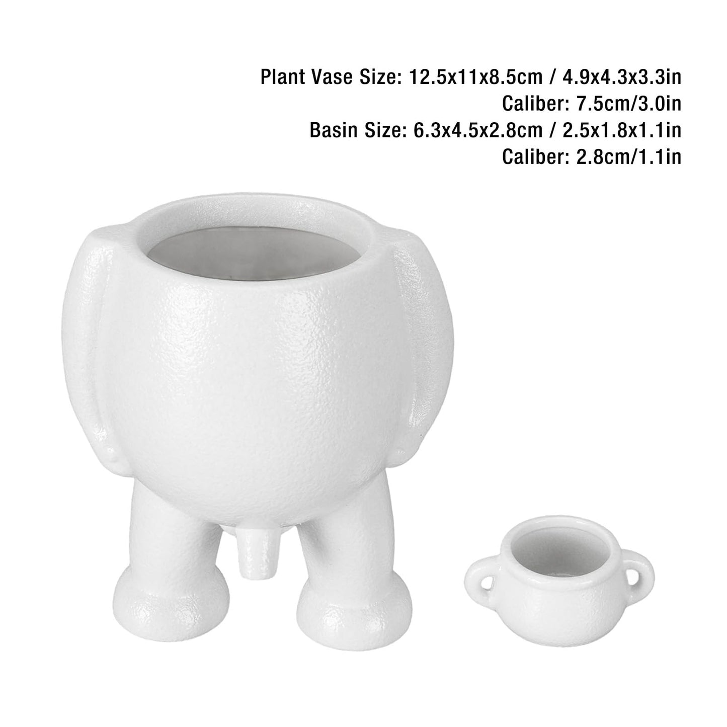 RIZGHWOY Human Figure Shaped Ceramic Flower Planter, Decorative Desktop Plant Pot, White