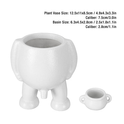 RIZGHWOY Human Figure Shaped Ceramic Flower Planter, Decorative Desktop Plant Pot, White