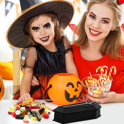 Coffin Model：14Pcs Halloween Treat Boxes with Lid Unique Black Coffin Design for Candy Halloween Party Favors Kids Spooky Decorations