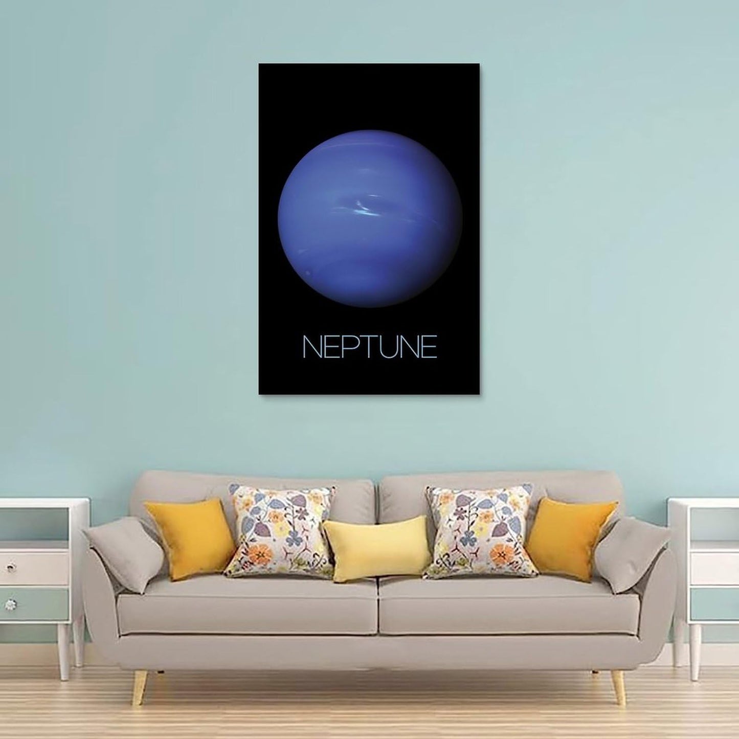 XIAOLOUTINYU Solar System Canvas Wall Art - Neptune Planet Space Poster for Kids Room Bedroom Classroom, STEM Educational Astronomy Decor, Science Gift for Boys Girls Teens, 12x18 Inch Unframed