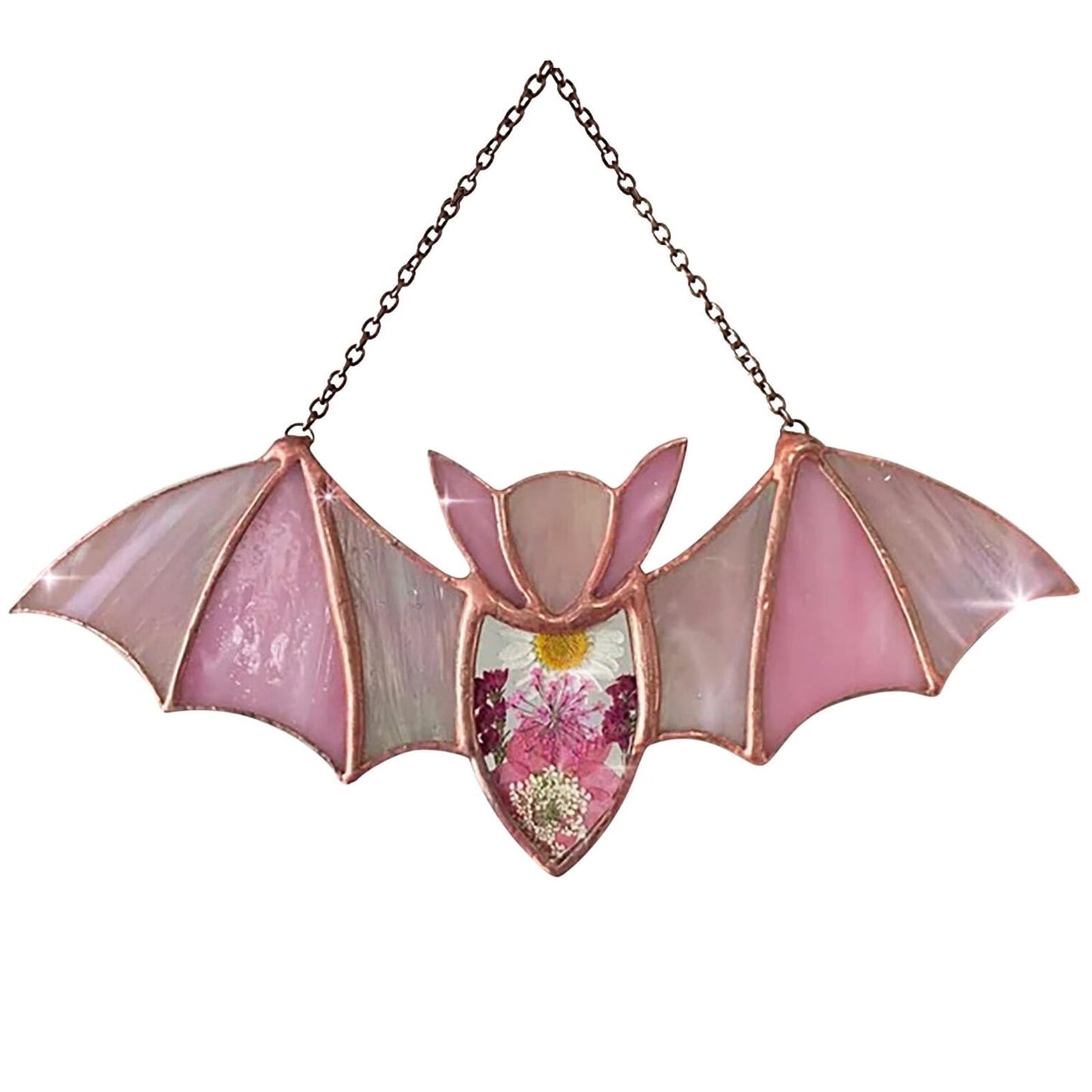 BDHRKTE Bat Decoration Window Hanging Suncatcher,Stained Glass Window Hanging, Handmade Translucent Decorative Art, Halloween Home Decor