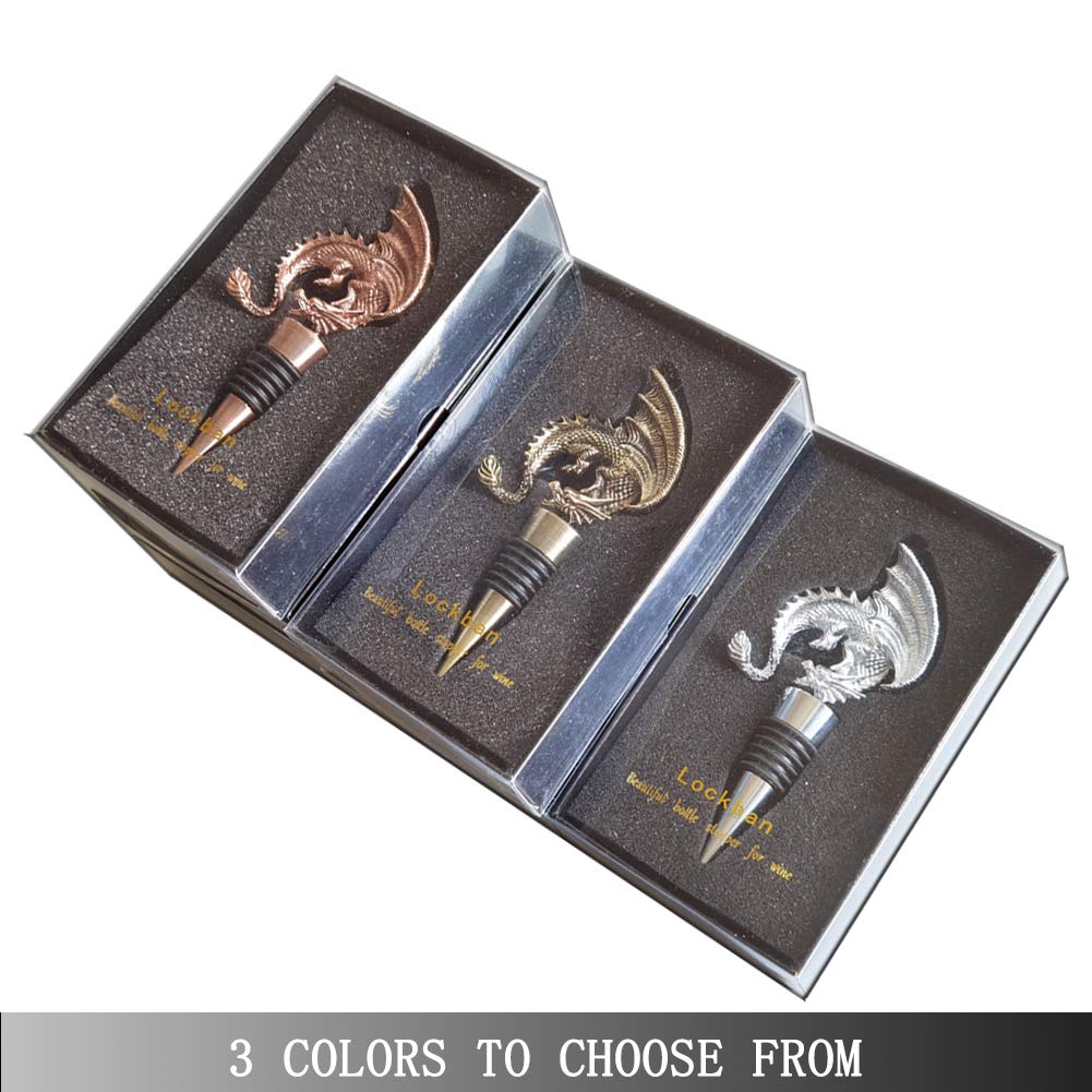 Dragon Wine Stoppers Gothic Metal Alloy Bottle Stopper