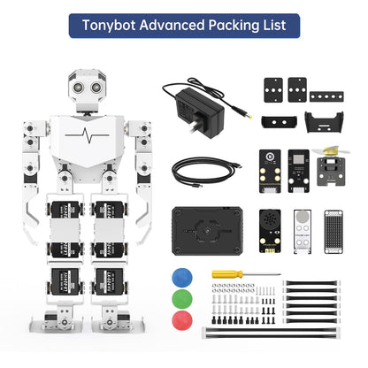 AI Vision & Voice Interaction Robot for Arduino Scratch Python Programming 17DOF Humanoid Robot Large AI Model STEM Project Education Voice Command Walking Dancing Self-Stand Up, Tonybot Ultimate kit