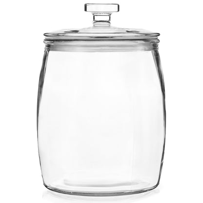 kitchentoolz 1 Gallon Glass Cookie Jar with Lid – Set of 2 Large Glass Jars with Lids for Cookies, Candy, Flour, Sugar, Pet Treats – Clear Glass Canisters for Food Storage - Pack of 2