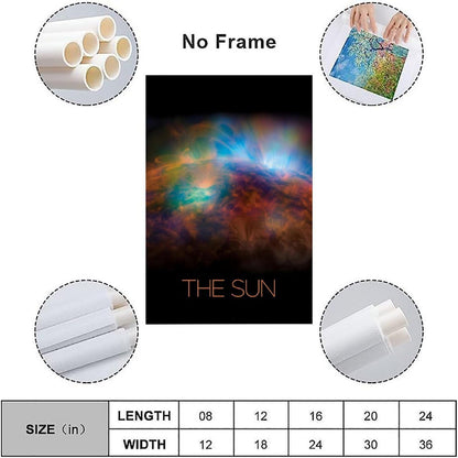 Solar System Canvas Wall Art 16x24 Inch Unframed – Astronomy Poster Print of Our Star, Science Decor for Classroom, Home Office,Gift for Students, Teachers & Space Lovers