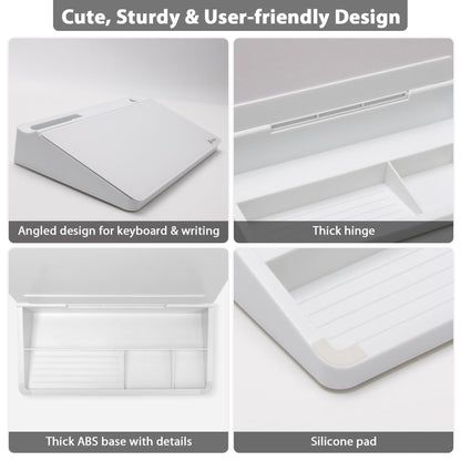 Varhomax Glass Desk Buddy Whiteboard with Storage, Small Dry Erase Desktop White Board Caddy to-do List Memo Notepad for Office, School and Home Office Supplies